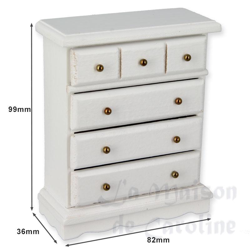 chest of drawers white miniature 1:12 Bilder 1