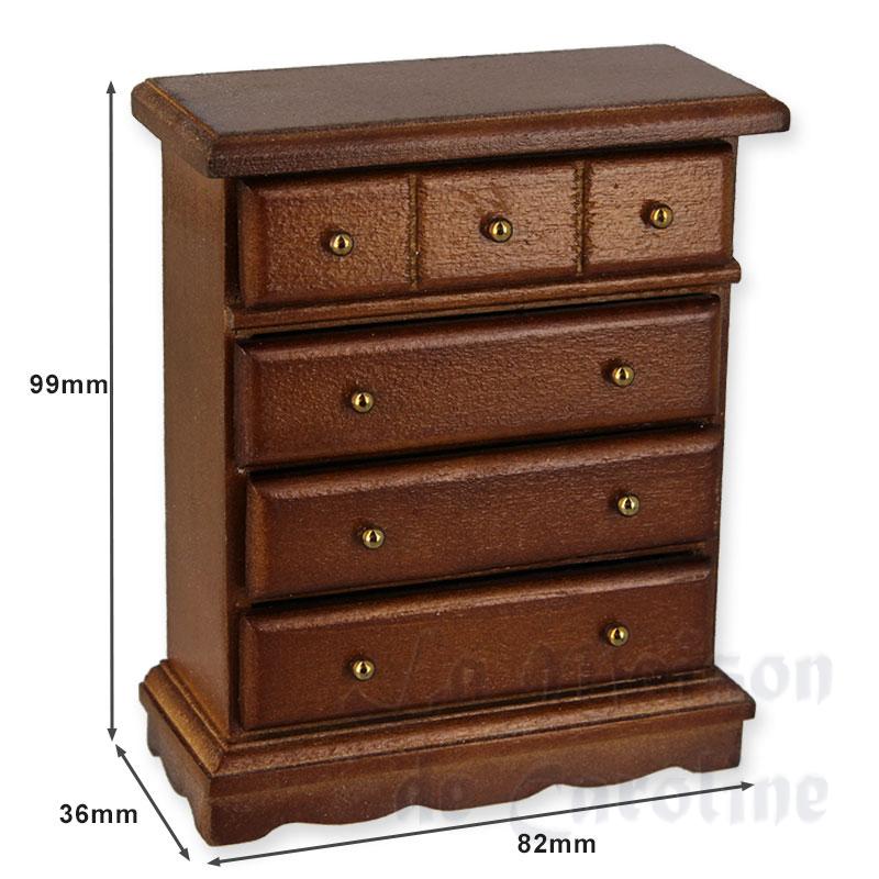 chest of drawers walnut miniature 1:12 Bilder 1