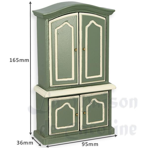 two-body cabinet green miniature furniture 1:12 photo 2 two-body cabinet green miniature furniture 1:12 photo 2