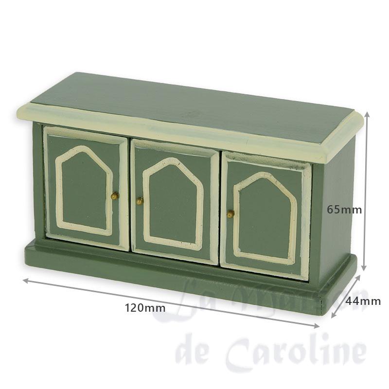 3 doors chest green miniature 1:12 Bilder 1