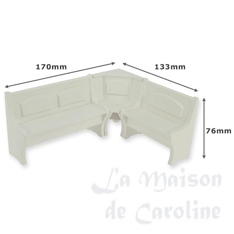 corner benches s/3 white miniature 1:12 Bilder 1