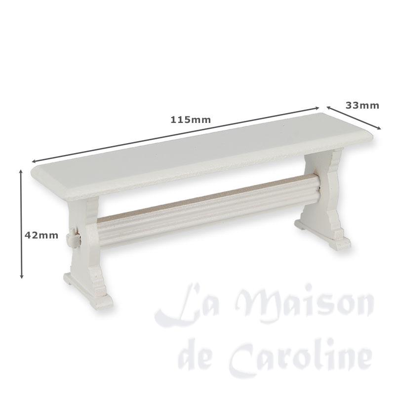 bench w/o backrest white miniature 1:12 Bilder 1