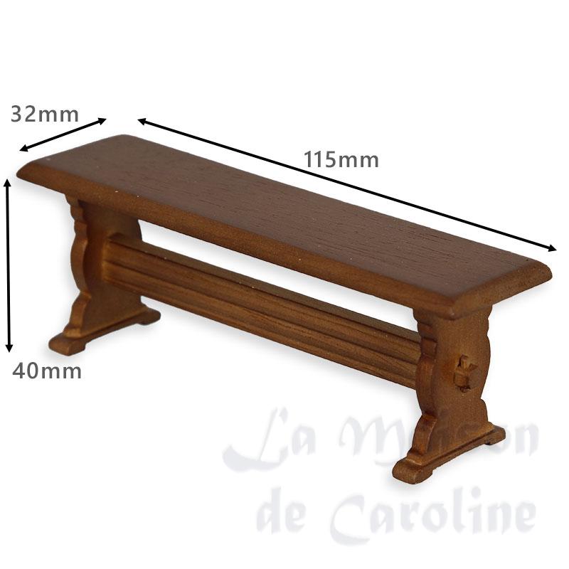 bench w/o backrest walnut miniature 1:12 Bilder 1