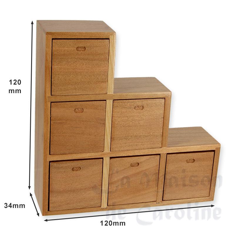 6-drawers teak miniature furniture 1:12 photo 2 6-drawers teak miniature furniture 1:12 photo 2