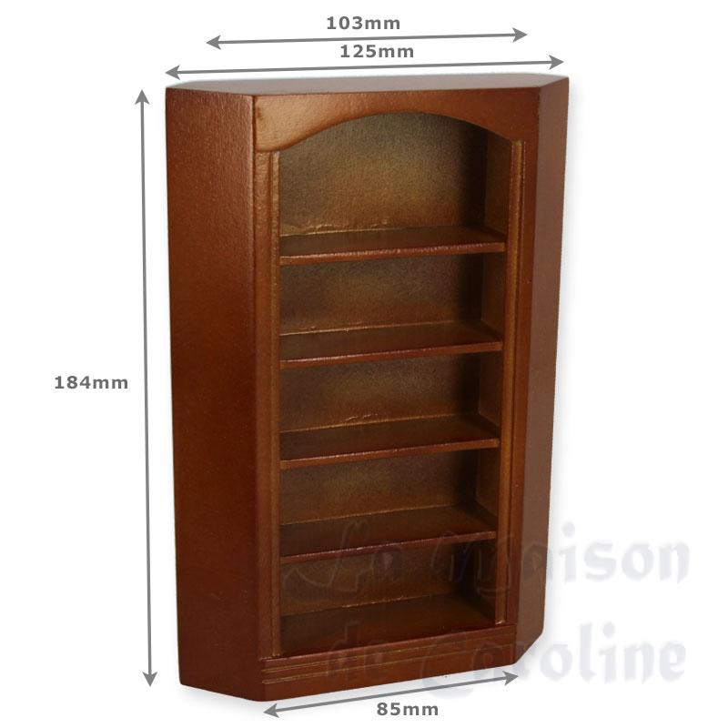 corner bookcase cherrywood miniature 1:12 Bilder 1