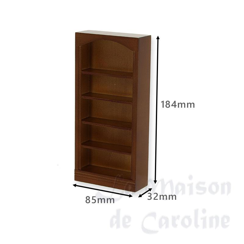 single bookcase walnut miniature 1:12 Bilder 1