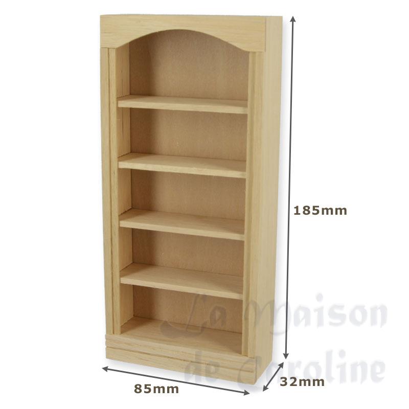 single bookcase barewood miniature 1:12 Bilder 1