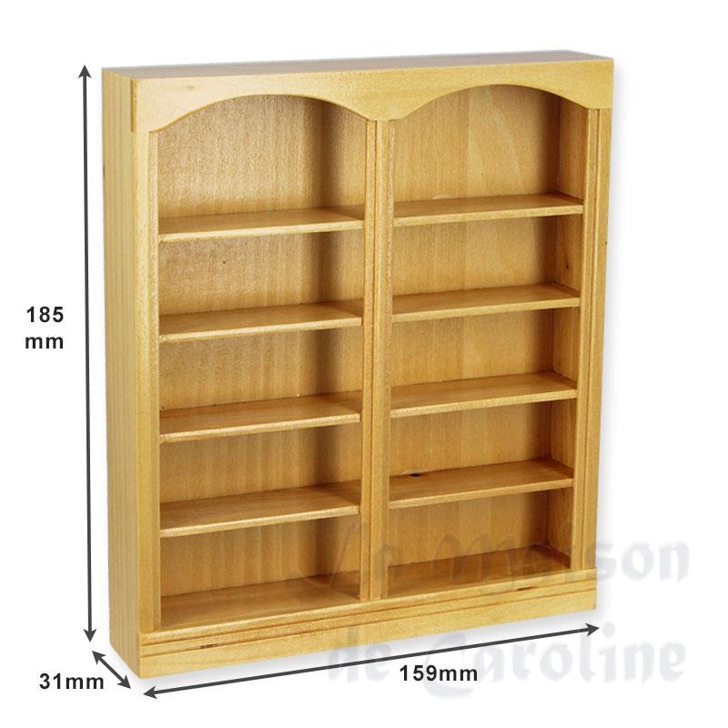 double bookcase natural oak miniature 1:12 Bilder 1