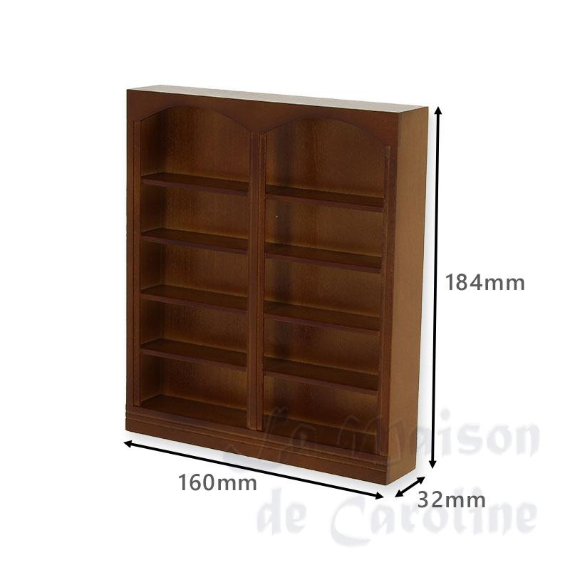 double bookcase walnut miniature 1:12 Bilder 1