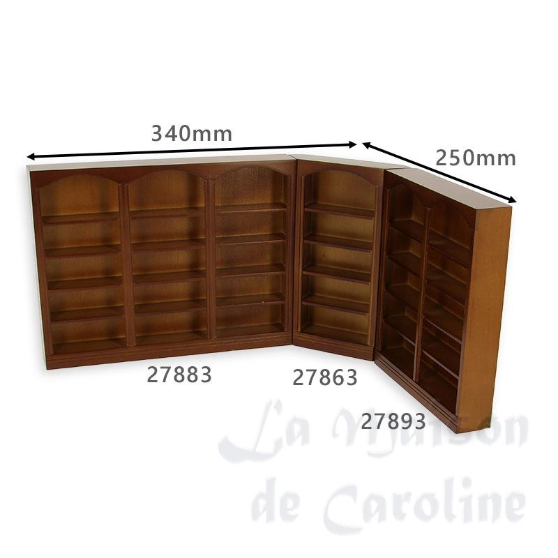 double bookcase walnut miniature 1:12 Bilder 2