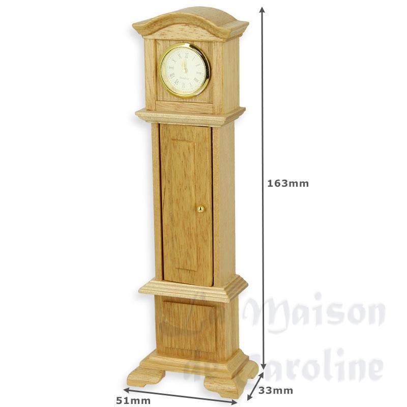 grandfather functional clock natural oak miniature 1:12 Bilder 1