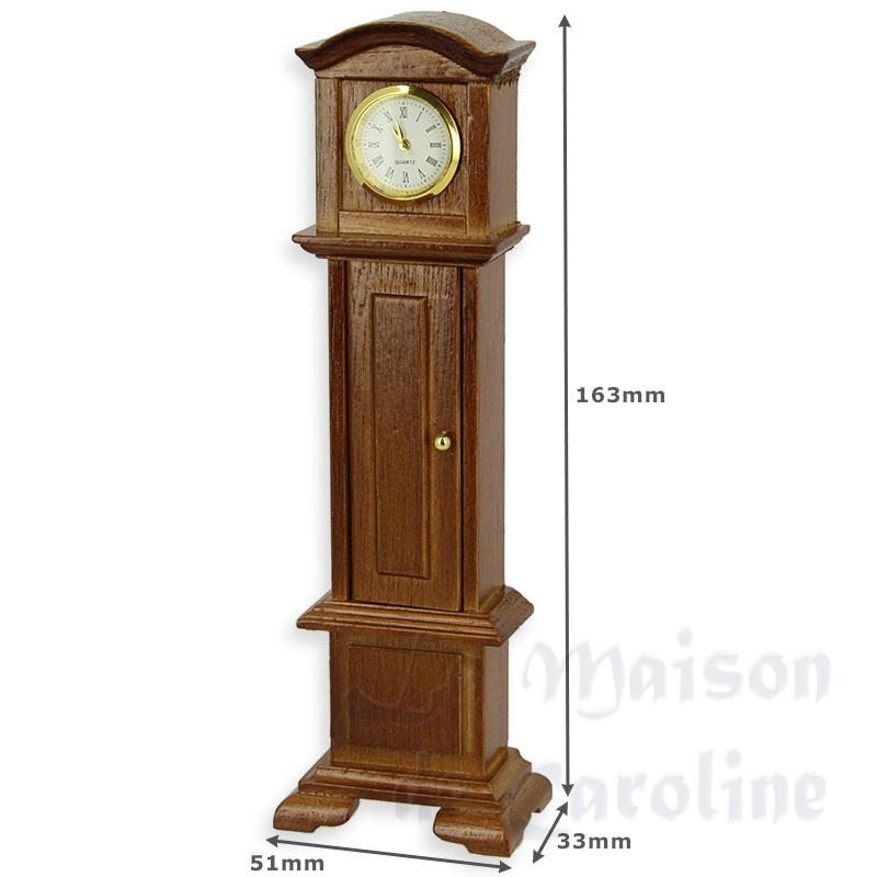 grandfather functional clock walnut miniature 1:12 Bilder 1