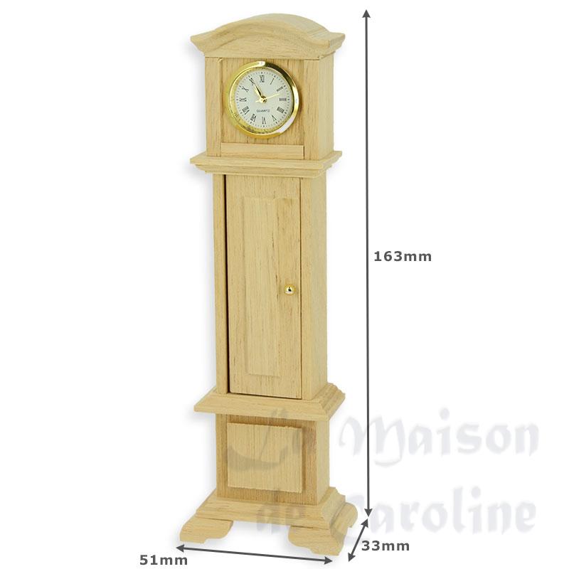 grandfather function al clock barewood miniature 1:12 Bilder 1