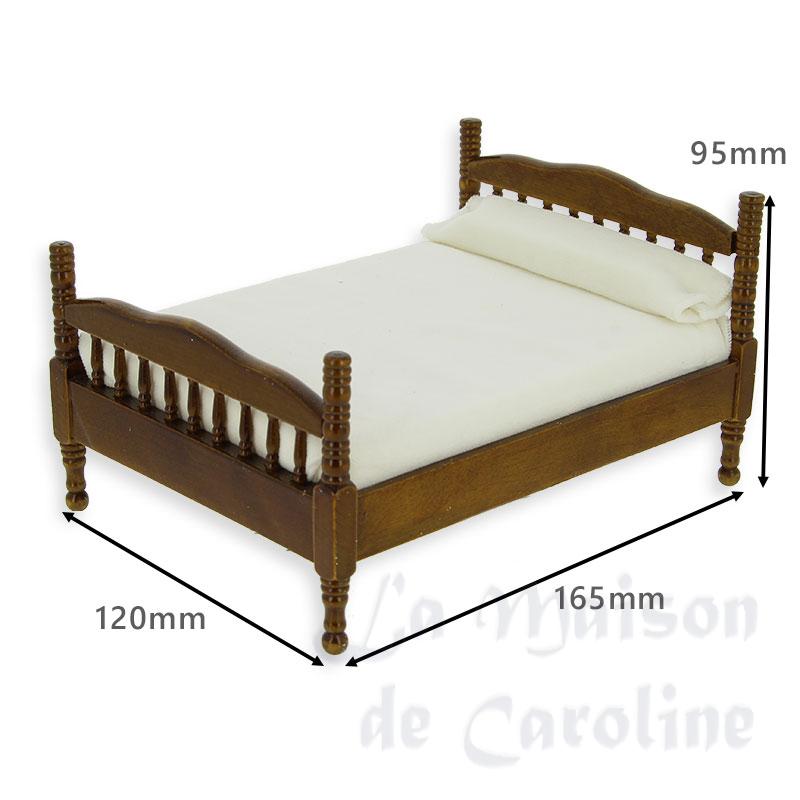 bed walnut miniature 1:12 Bilder 1