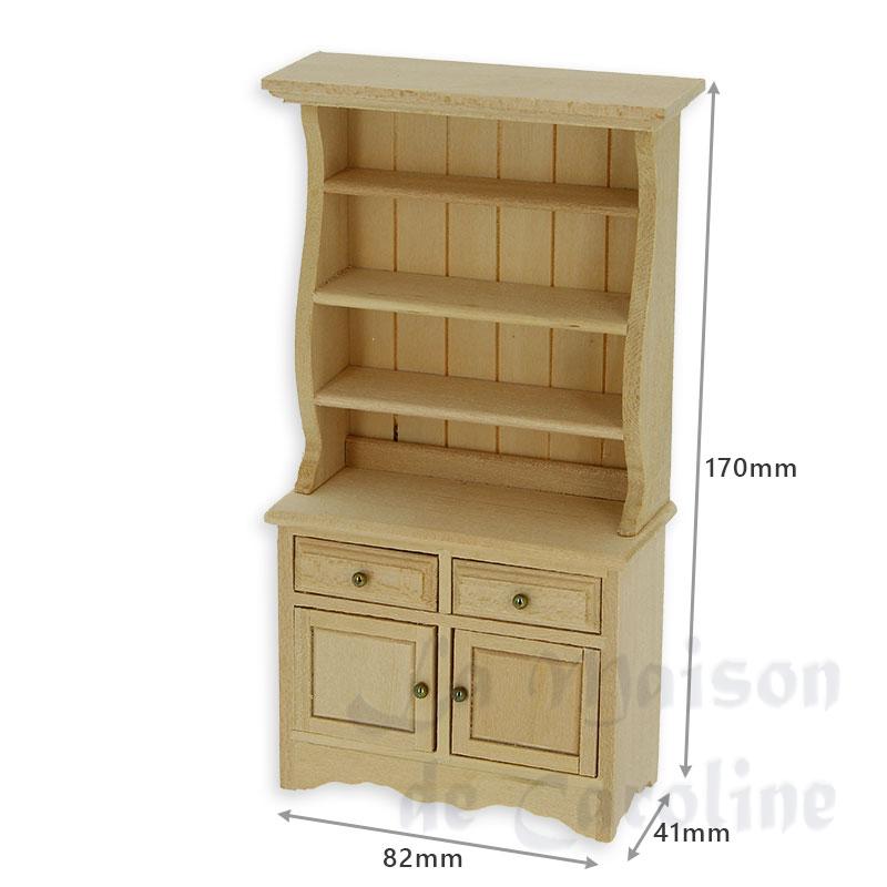 narrow hutch bare wood miniature 1:12 Bilder 1