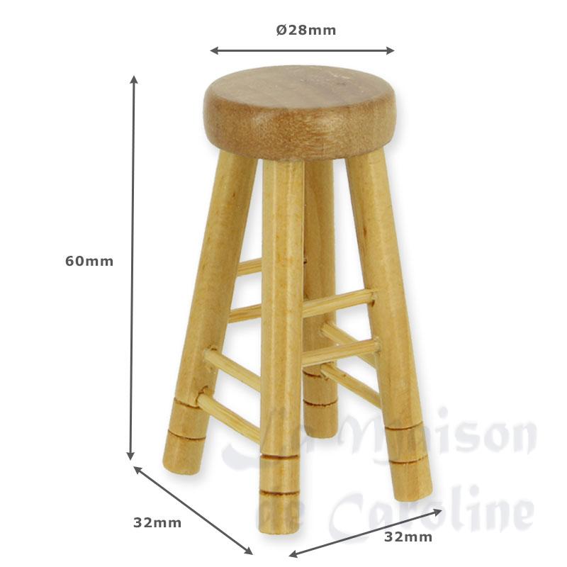 high stool natural oak miniature 1:12 Bilder 1