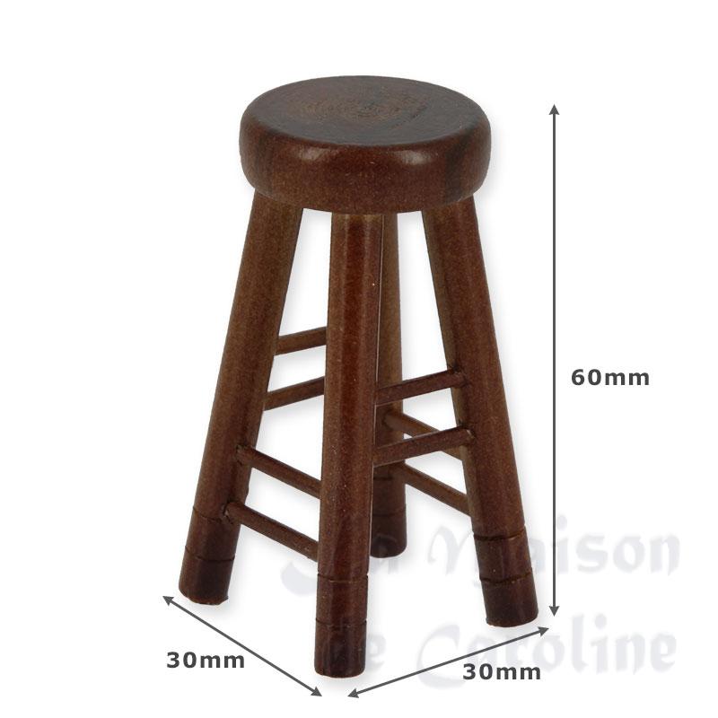 high stool walnut miniature 1:12 Bilder 1