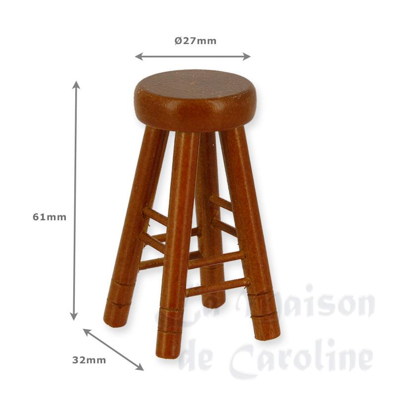 high stool cherrywood miniature 1:12 Bilder 1