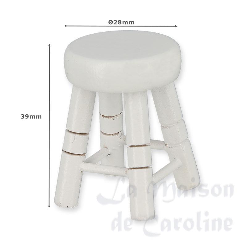 2 kitchen stools white miniature 1:12 Bilder 1
