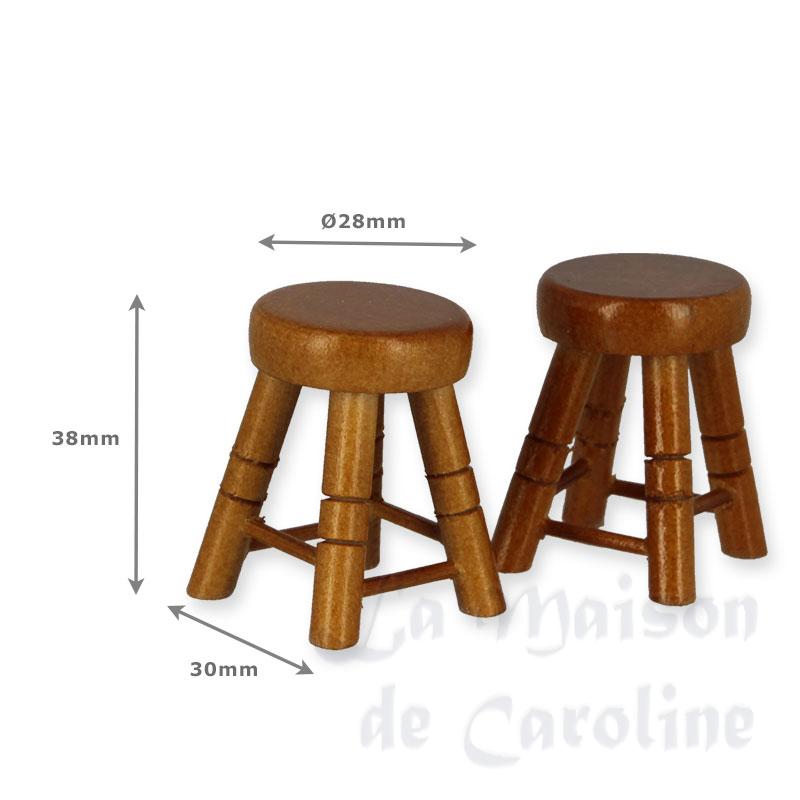 2 kitchen stools cherrywood miniature 1:12 Bilder 1