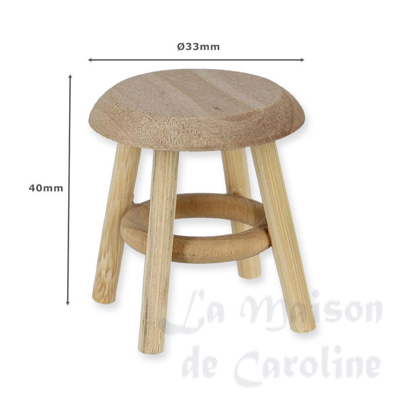 2 kitchen stools bare wood miniature 1:12 Bilder 1