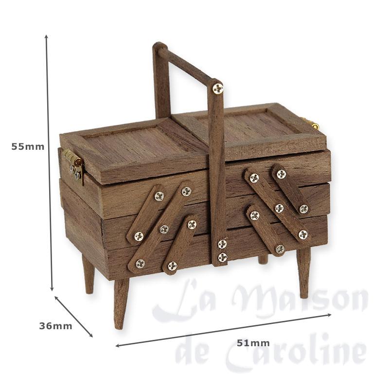 sewing table walnut miniature 1:12 Bilder 1