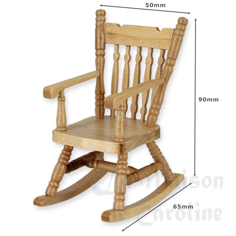 rocking chair natural oak miniature 1:12 Bilder 1