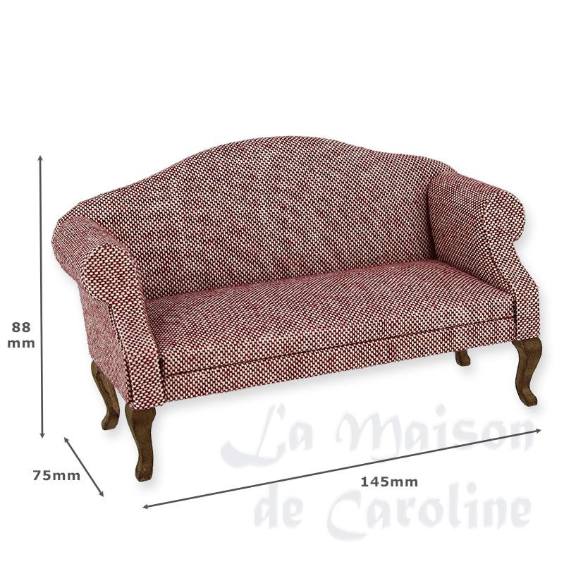 sofa louis xv walnut violet miniature 1:12 Bilder 1