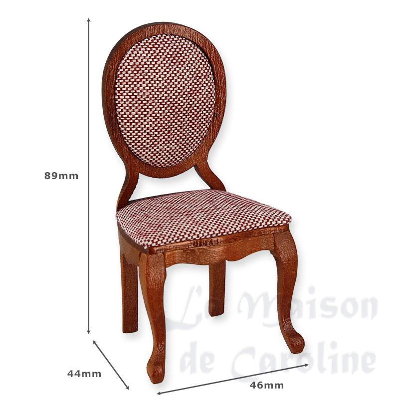 chair l-xv violet fabric cherrywood miniature 1:12 Bilder 1