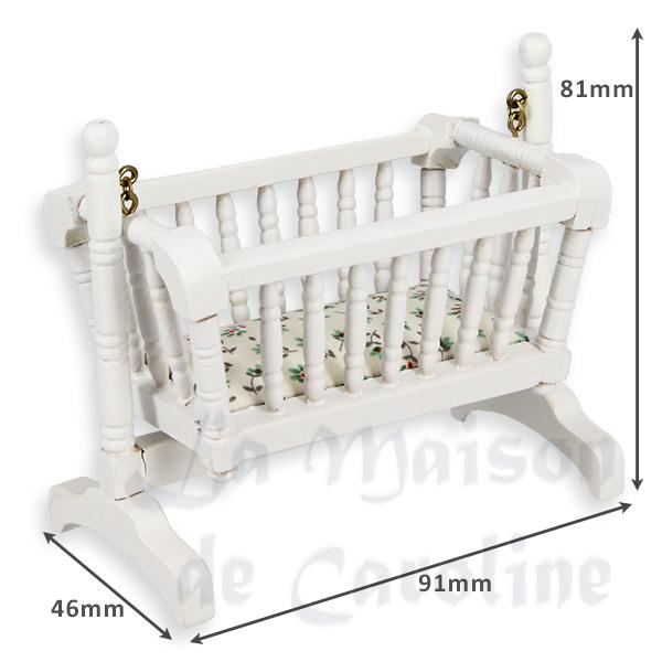 swinging cradle white miniature furniture 1:12 photo 2