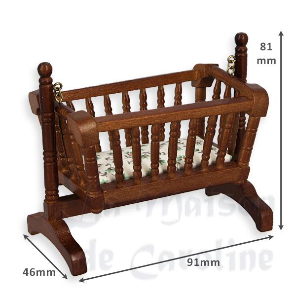 swinging cradle walnut miniature furniture 1:12 photo 2 swinging cradle walnut miniature furniture 1:12 photo 2