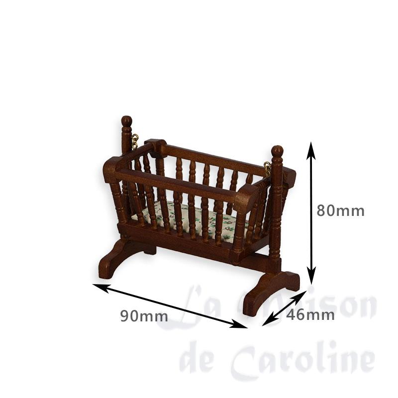 swinging cradle walnut miniature 1:12 Bilder 1