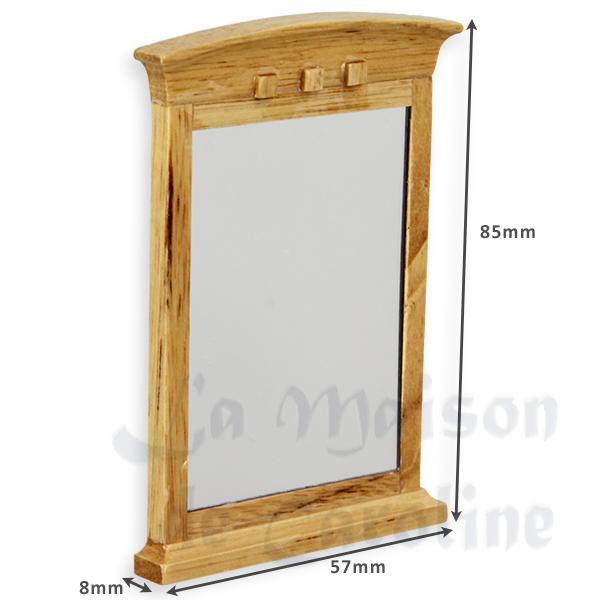 bentwood mirror natural oak miniature furniture 1:12 photo 2