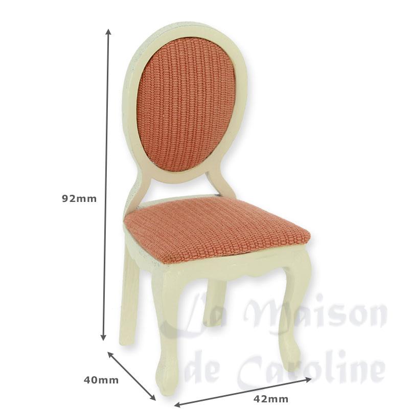 chair l-xv pink fabr ivory miniature 1:12 Bilder 1