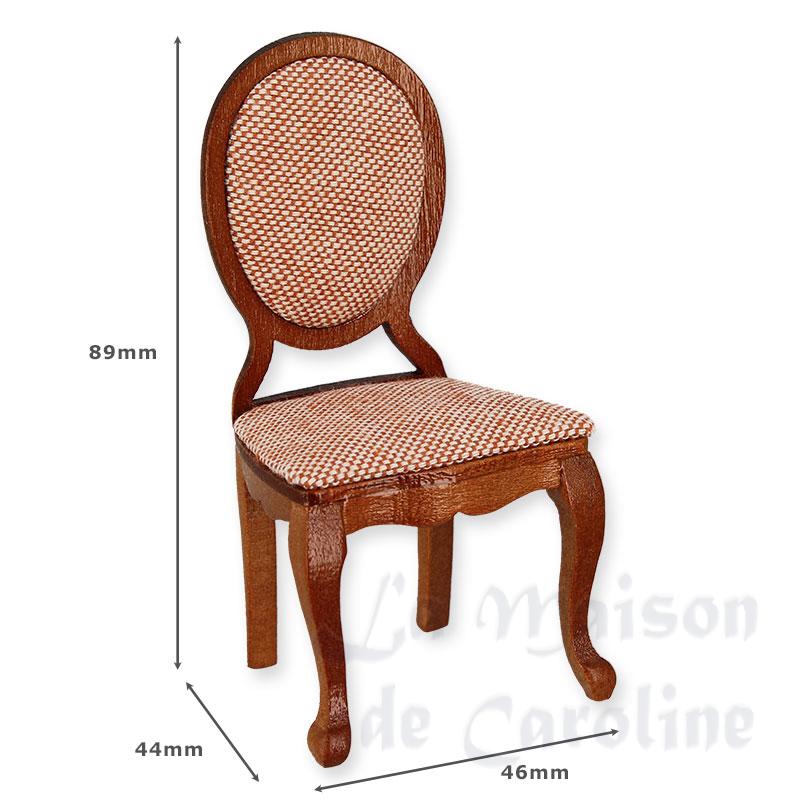 chair l-xv peach fabric cherrywood miniature 1:12 Bilder 1