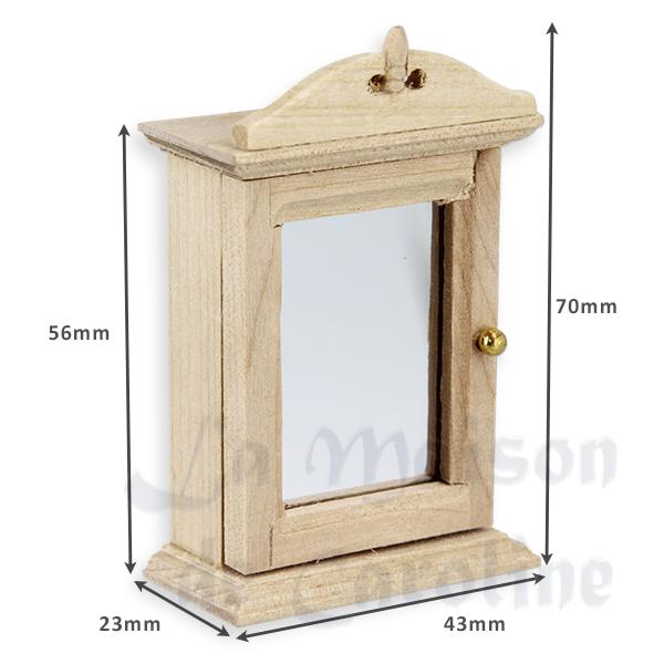wall cabinet bare wood miniature furniture 1:12 photo 2