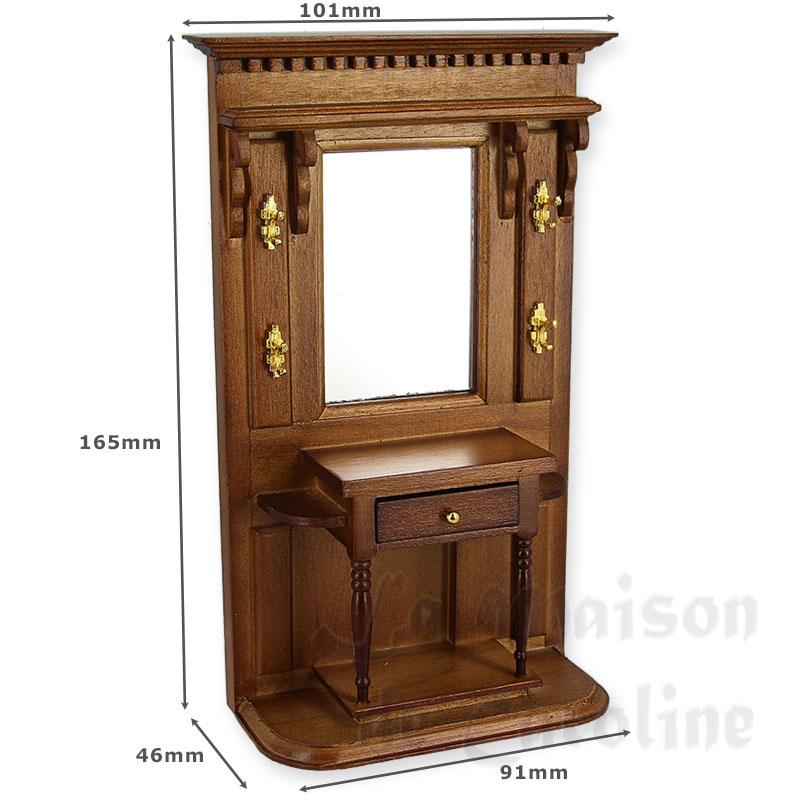 entry furniture walnut miniature 1:12 Bilder 1