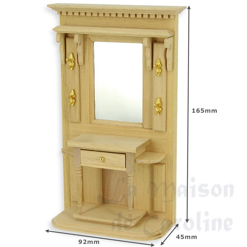 entry furniture bare wood miniature 1:12 Bilder 1
