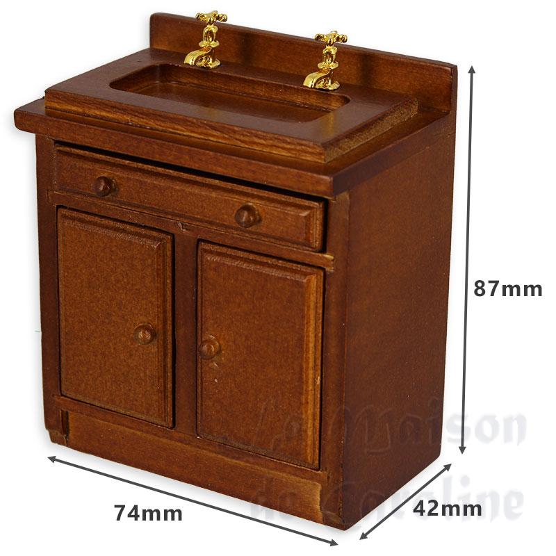 kitchen element sink, walnut miniature 1:12 Bilder 1