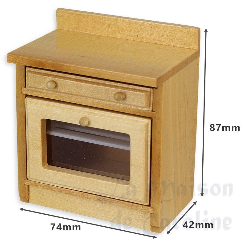 kitchen element stove, natural oak miniature 1:12 Bilder 1