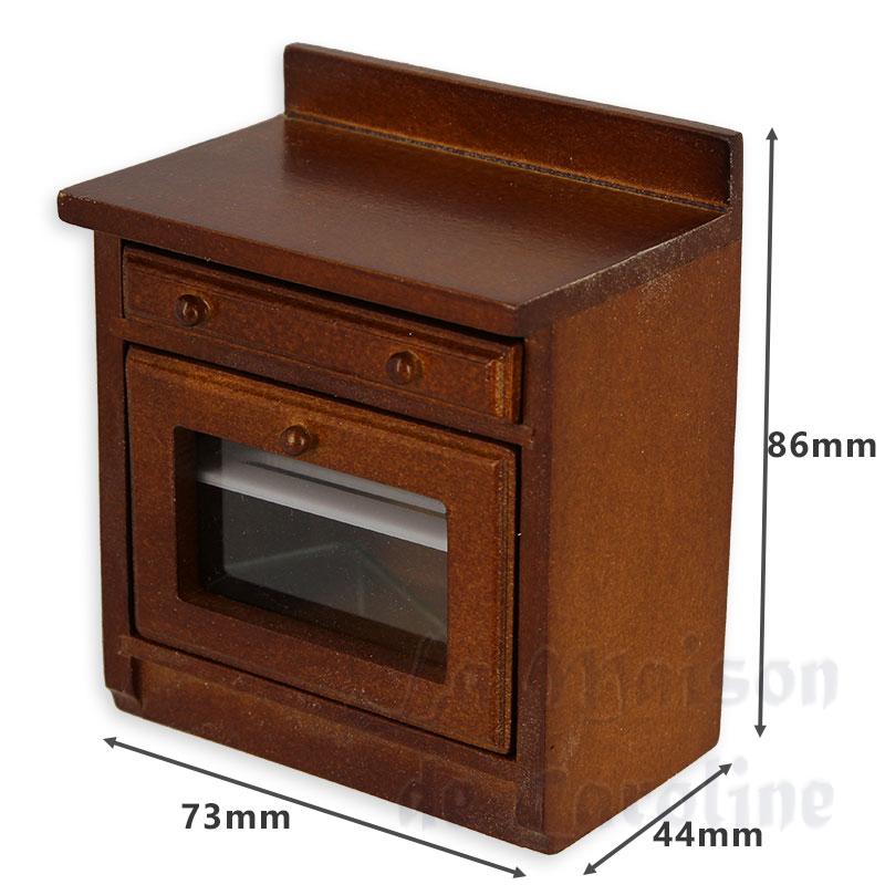 kitchen element stove, natural oak miniature 1:12 Bilder 1
