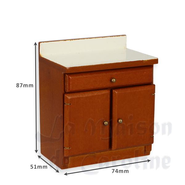 kitchen element, walnut miniature furniture 1:12 photo 2 kitchen element, walnut miniature furniture 1:12 photo 2