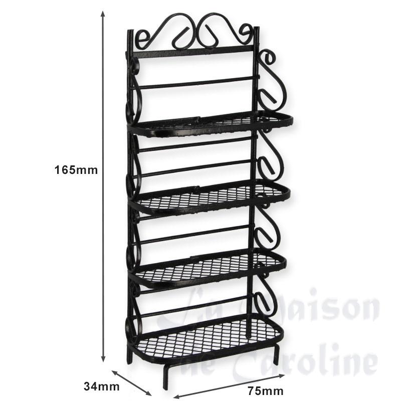 metal kitchen shelf black miniature 1:12 Bilder 1