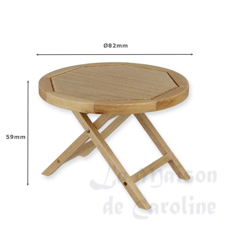 garden table natural oak miniature 1:12 Bilder 1