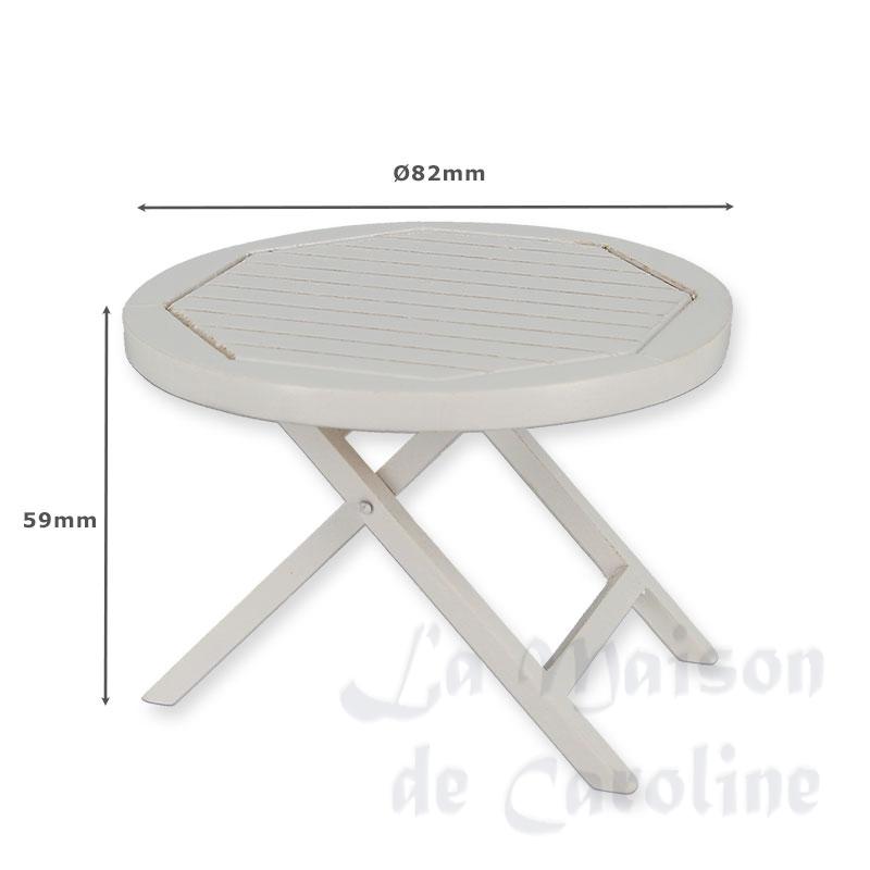 garden table white miniature 1:12 Bilder 1