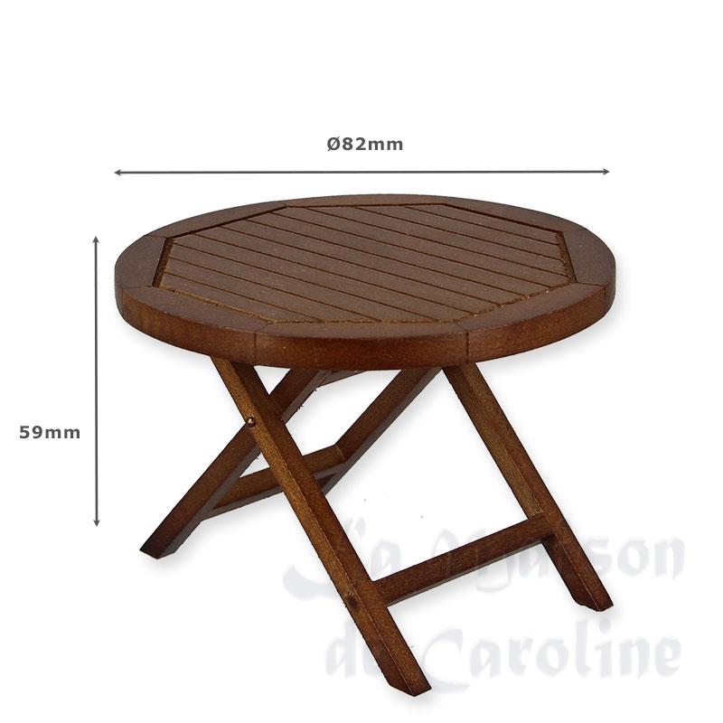 garden table walnut miniature 1:12 Bilder 1