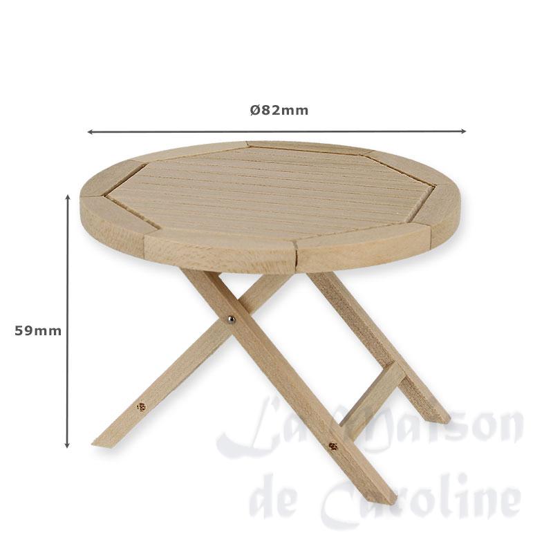 garden table bare wood miniature 1:12 Bilder 1