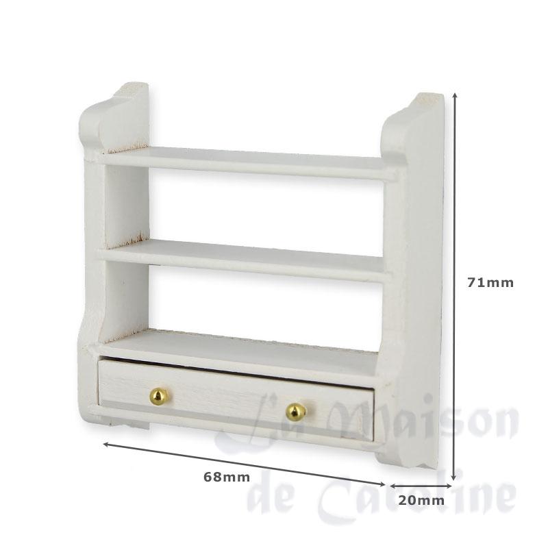 wall shelf w drawers white miniature 1:12 Bilder 1