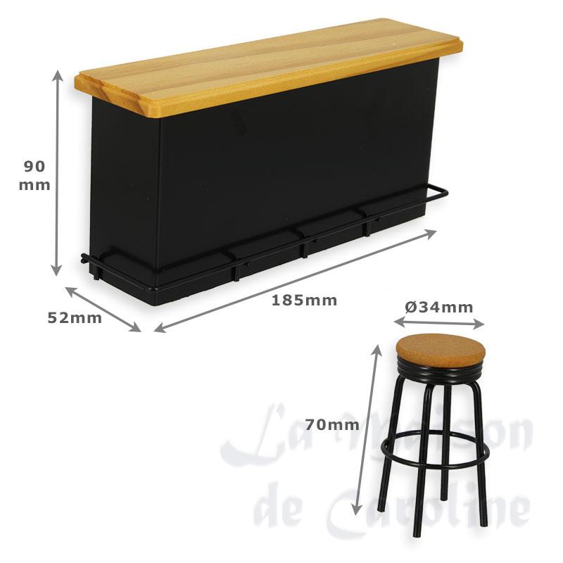 1950 s style counter - 3 stools miniature 1:12 Bilder 1