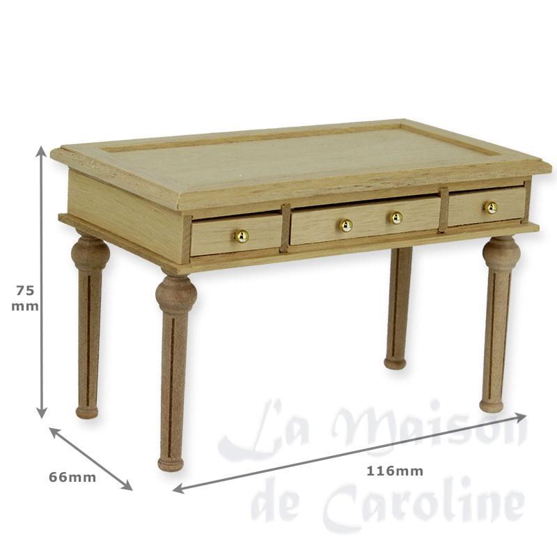 louis xvi desk bare wood miniature 1:12 Bilder 1